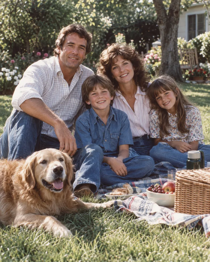 Sunday on film — 1980s family AI-created scene reference