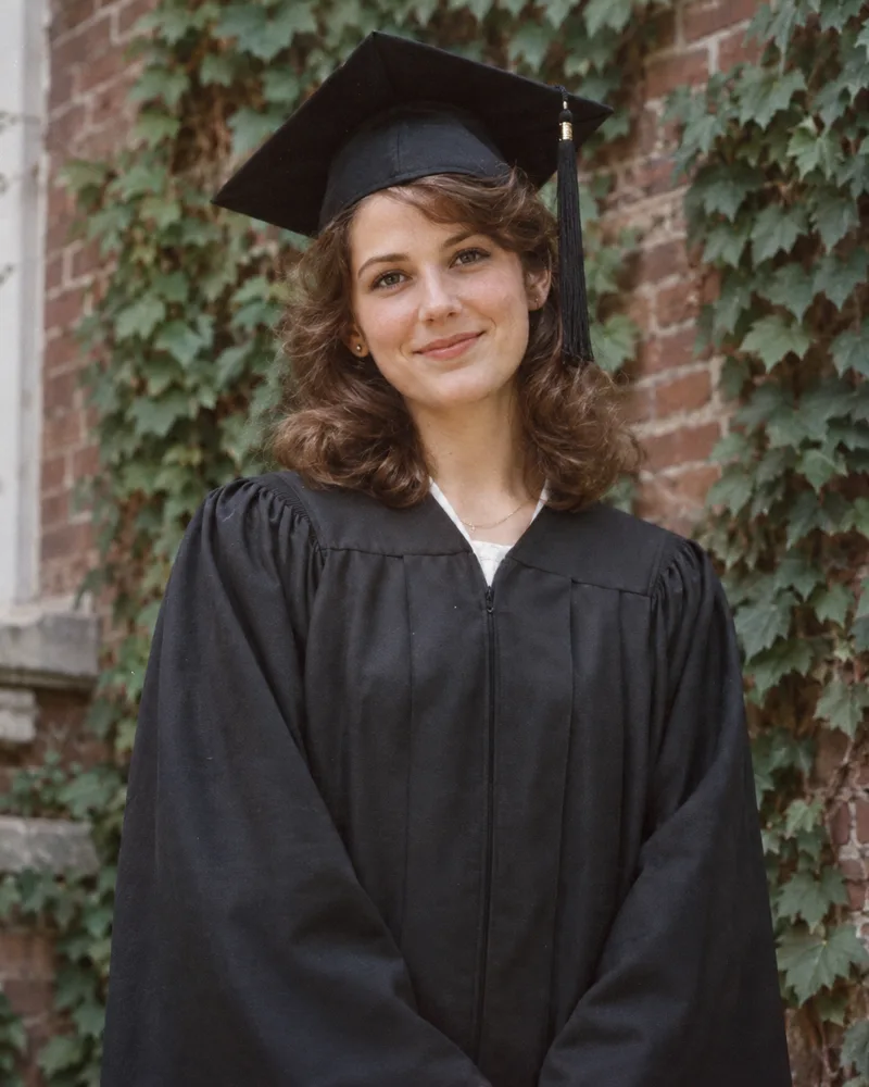 Graduation day — 1980s yearbook AI-created scene reference