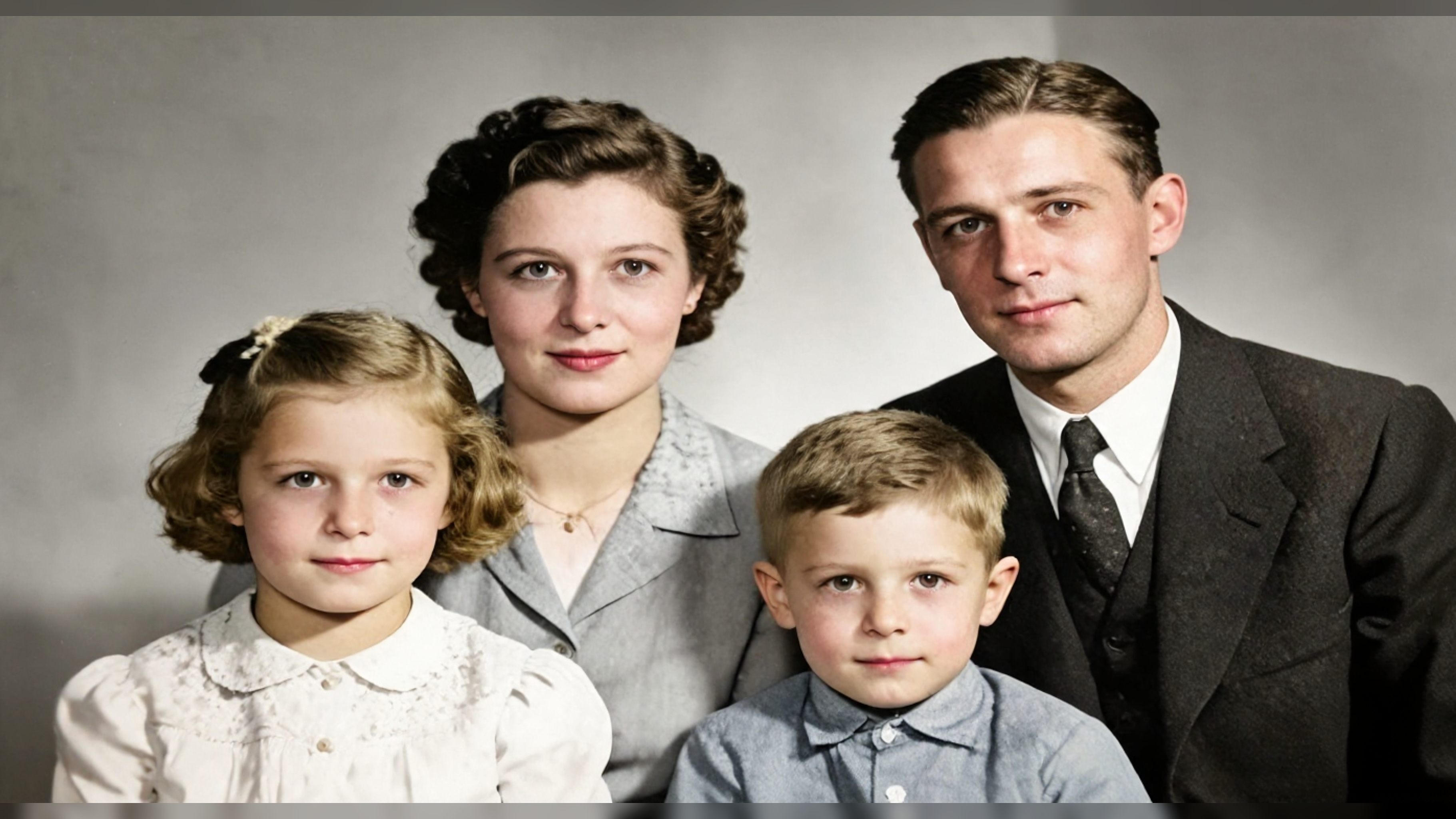A damaged family photograph