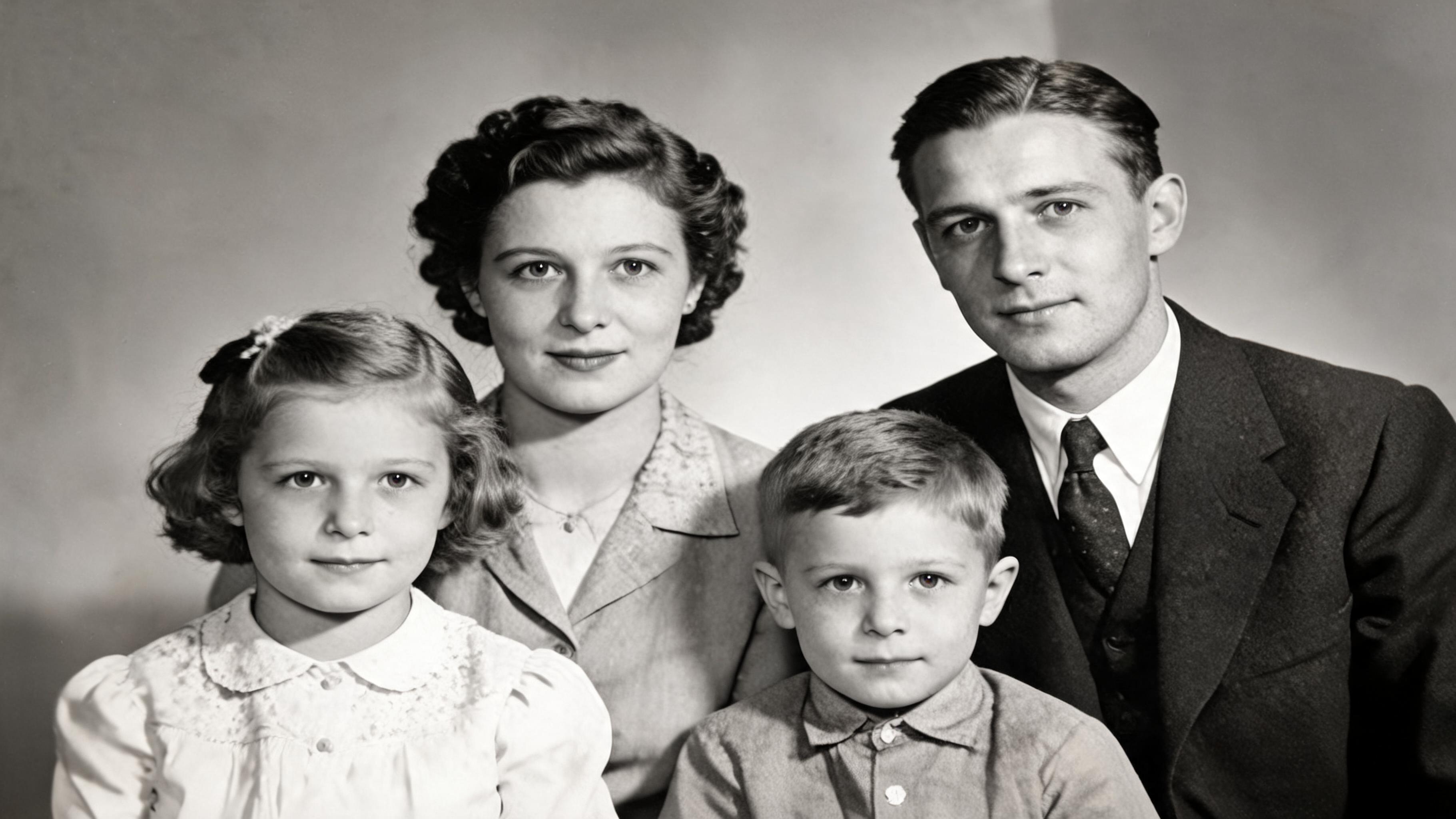 A damaged family photograph